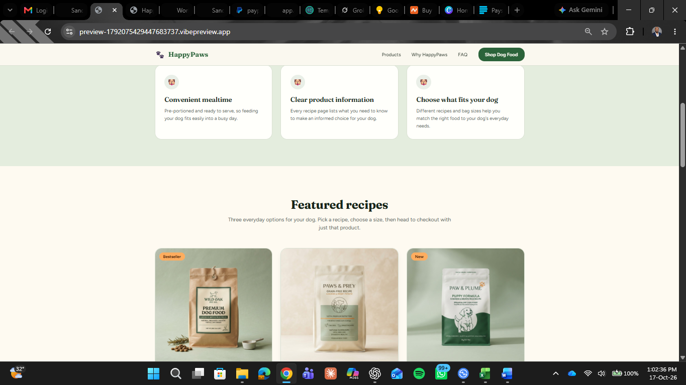 HappyPaws Dog Food Sales Funnel — landing page 2