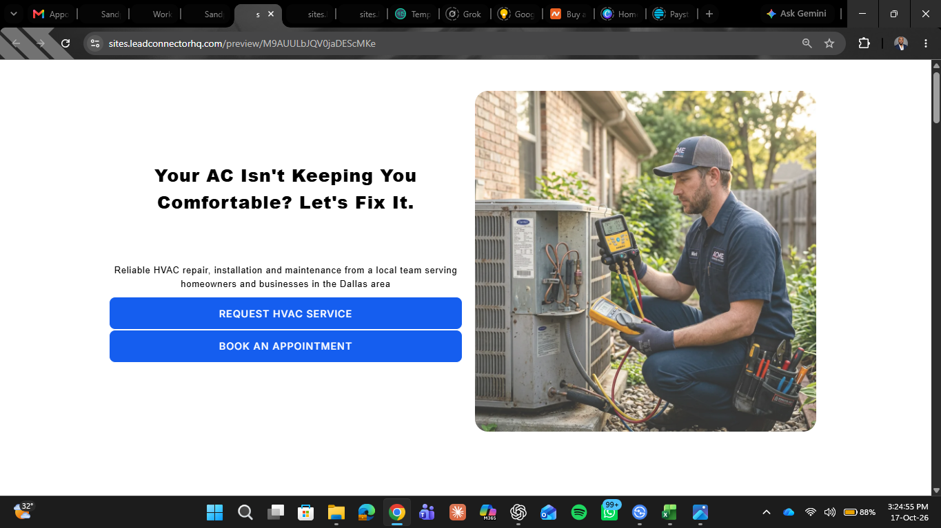 Appointment Booking and Follow-Up System — landing page 1