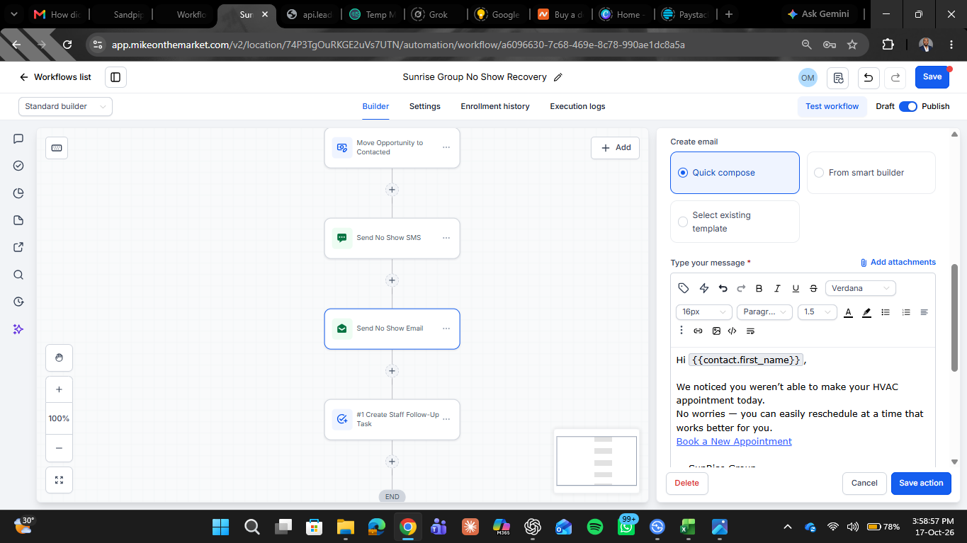 Appointment Booking and Follow-Up System — no show recovery workflow 2